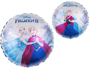 Шар (18''/46 см) Круг, Холодное сердце, Эльза и Анна, 1 шт.