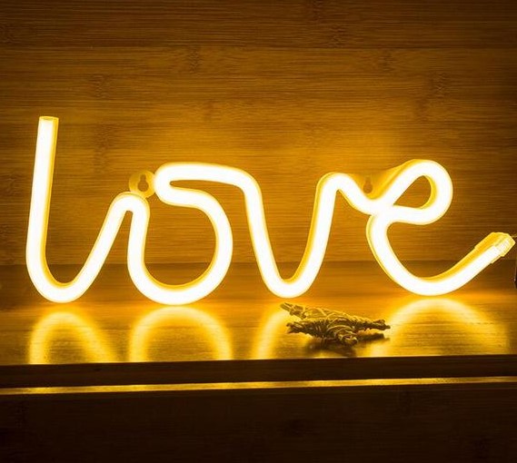 Световая надпись Love, 13*35 см. Теплый белый, 1 шт.