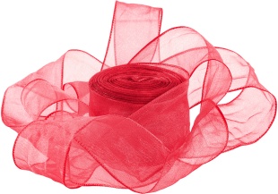 Лента органза (4 см*9,14 м) Нежная грация, Красный, 1 шт.