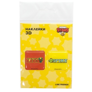 Наклейки 3D (2 шт на листе) Game Party, 3*3 см, Красный/Желтый, 1 шт.