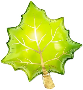Шар (24''/61 см) Фигура, Кленовый лист, Зеленый, 1 шт. в уп.