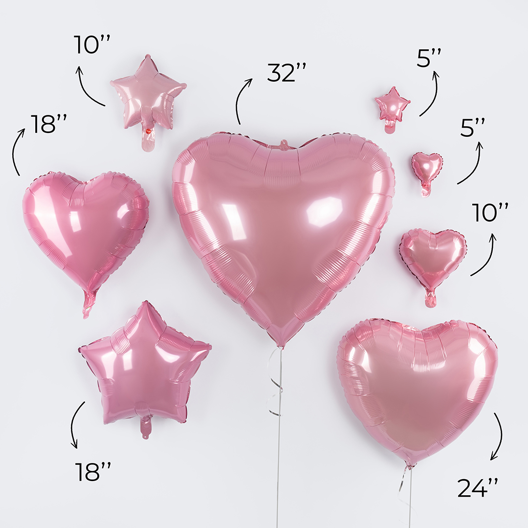Шар (18''/46 см) Сердце, Розовый, 1 шт.