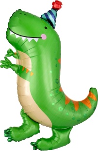 Шар (29''/74 см) Фигура, Динозавр в колпачке, Зеленый, 1 шт.