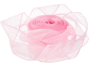 Лента органза (4 см*9,14 м) Нежная грация, Розовый, 1 шт.