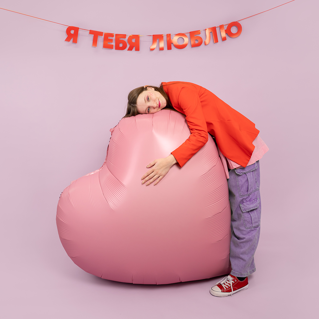 Шар (68''/173 см) Сердце, Светло-розовый, Сатин, 1 шт. в уп.