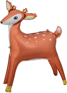 Шар (49''/124 см) Фигура 3D, Лесной Олень, Золотые рожки, 1 шт. в уп.