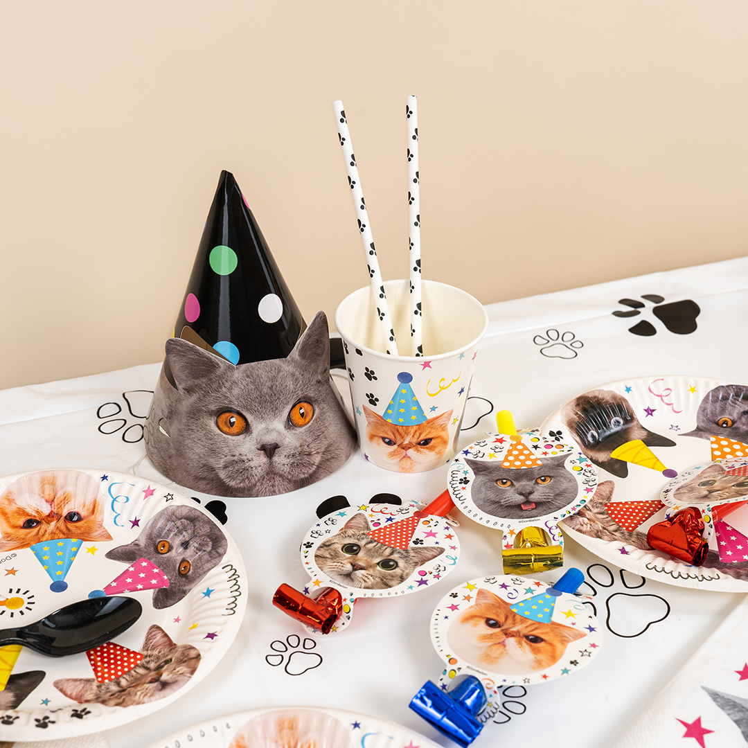 Карнавальные язычки гудки, Котики, 11 см, 6 шт. в упак. 