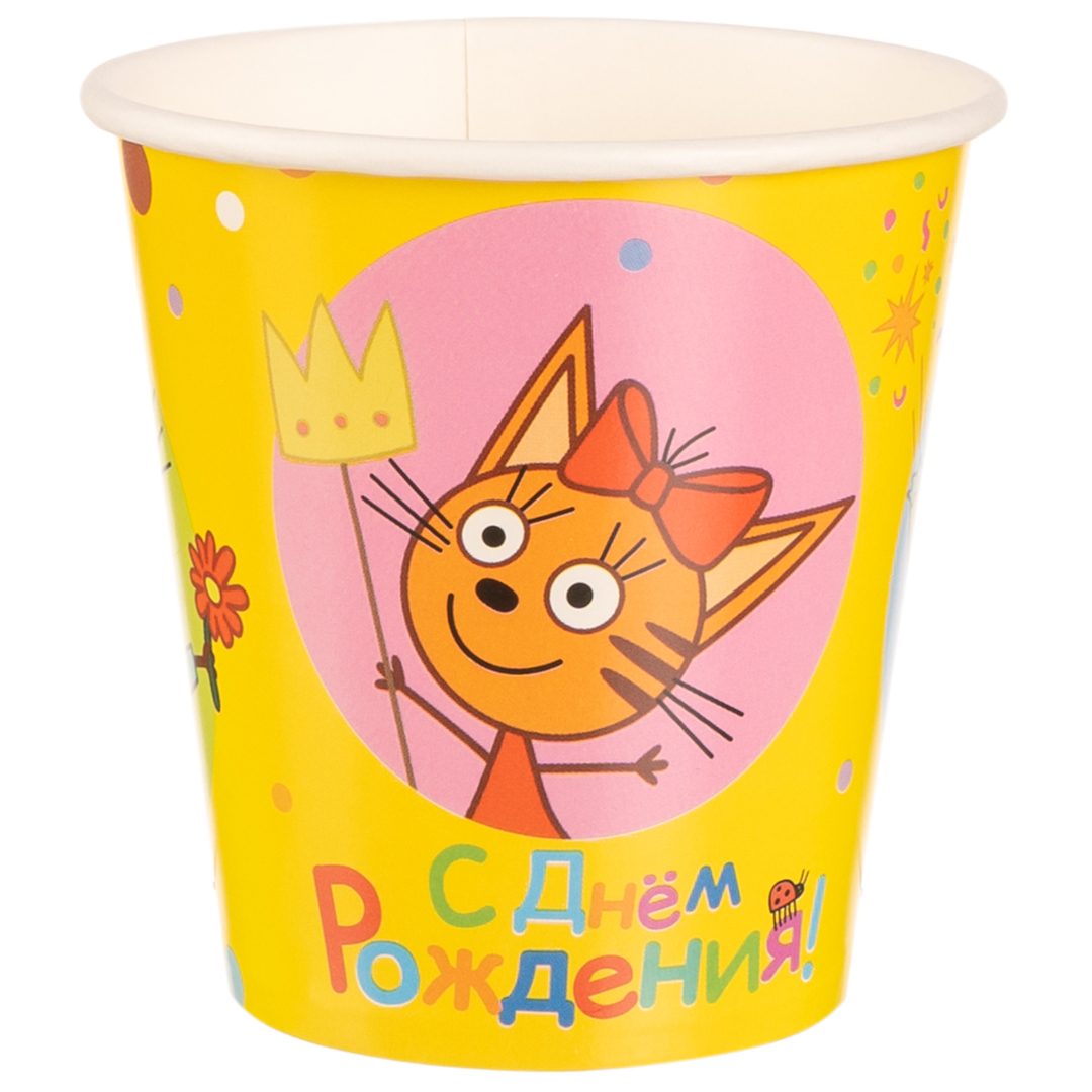 Стаканы (250 мл) Три Кота, Яркий праздник, 6 шт.