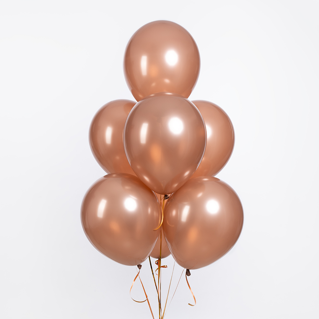 Шар (12''/30 см), Ретро, Розовое Золото, хром, 50 шт.
