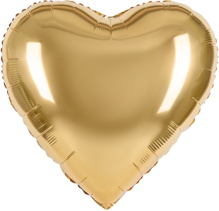 Шар (30''/76 см) Сердце, Золото, Сатин, 1 шт. в уп.