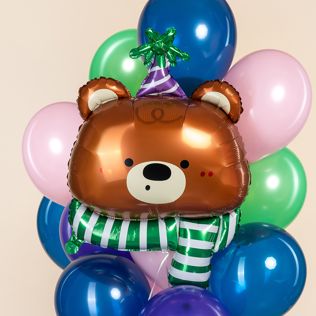 Шар (38''/97 см) Фигура, Мишка в колпачке, 1 шт.