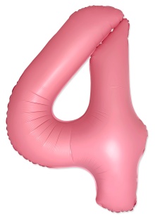 Шар (40''/102 см) Цифра, 4 Slim, Светло-розовый, Макарунс, 1 шт. в уп.