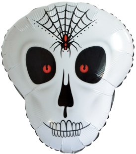 Шар с клапаном (13''/33 см) Мини-фигура, Череп, 1 шт.