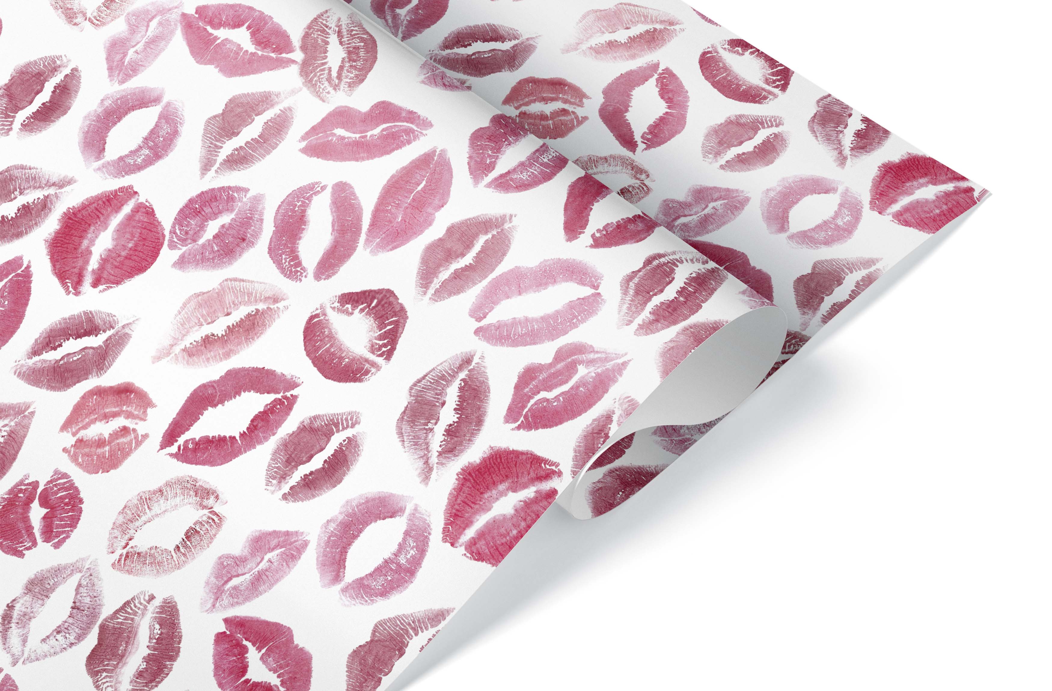 Упаковочная бумага 80гр (0,7*1 м) Поцелуи, 10 шт.