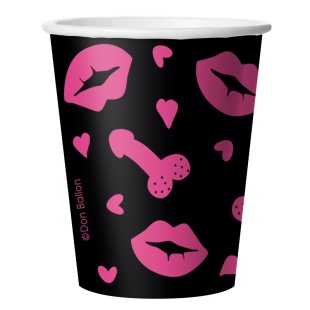 Стаканы (250 мл) 18+, Черный/Фуше, 6 шт.