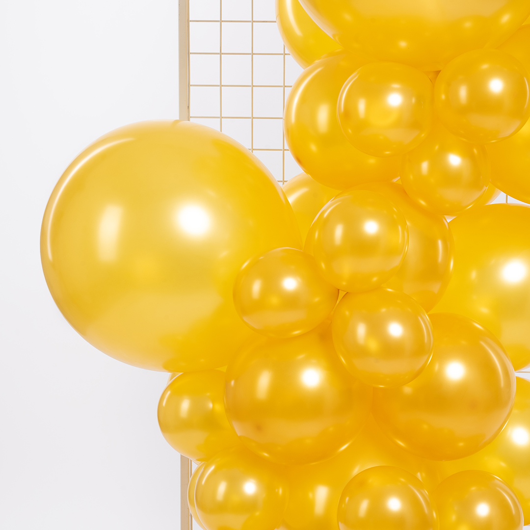 Шар (18''/46 см), Золото, металлик, 10 шт.