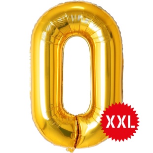Шар (50''/127 см) Цифра, 0 XXL, Золото, 1 шт. в уп.