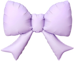 Шар с клапаном (21''/53 см) Фигура, Бант (надув воздухом), Сиреневый, Сатин, 5 шт. в уп.