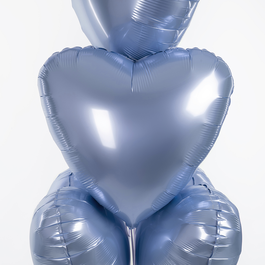 Шар (19''/48 см) Сердце, Мистик, Лазурь, Сатин, 1 шт.