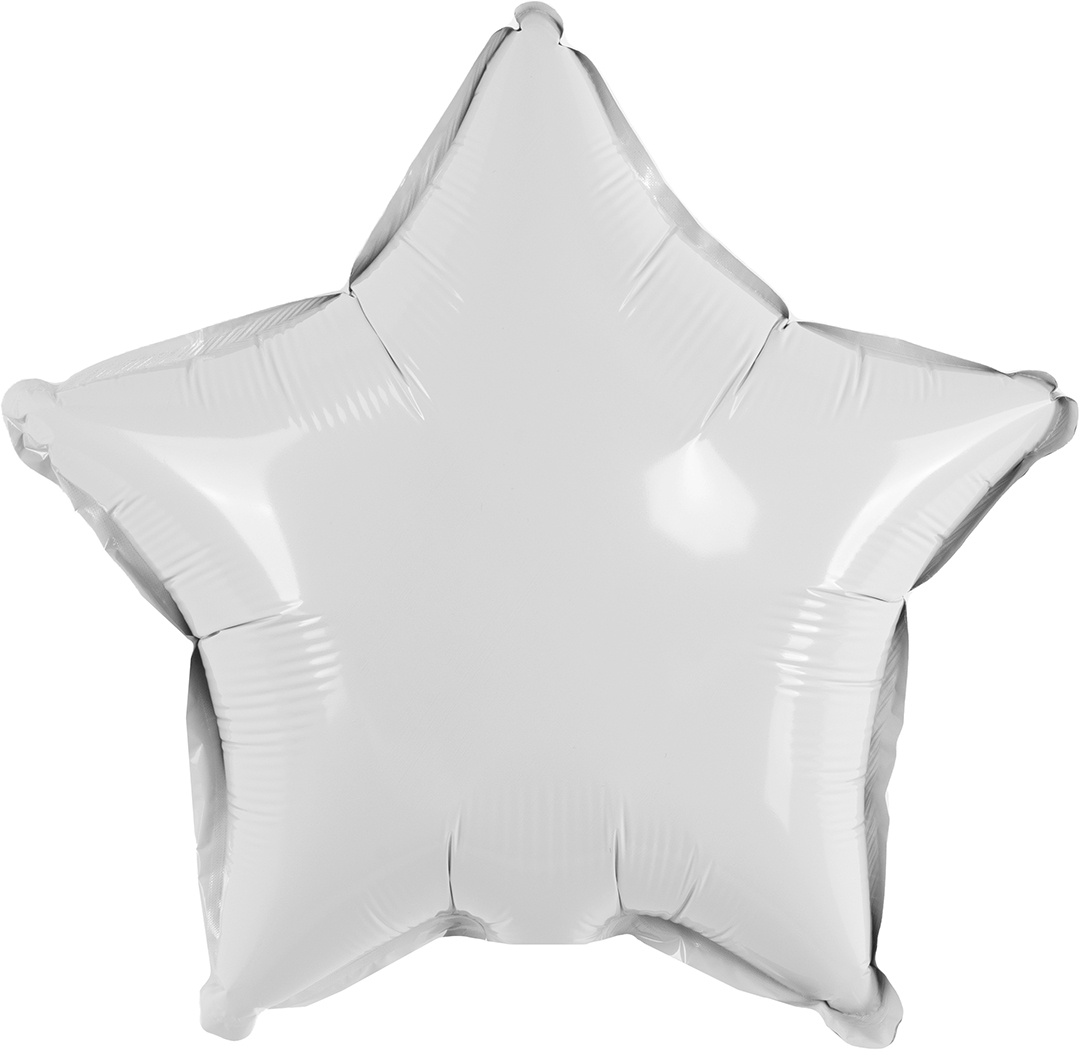 Шар с клапаном (10''/25 см) Мини-звезда, Белый, 1 шт.