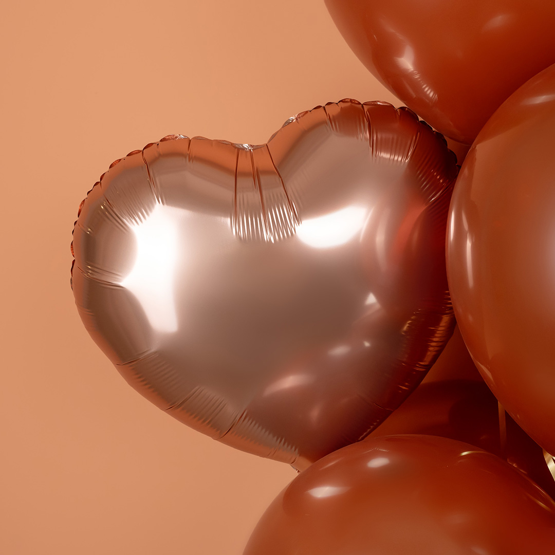Шар (18''/46 см) Сердце, Розовое Золото, 1 шт.