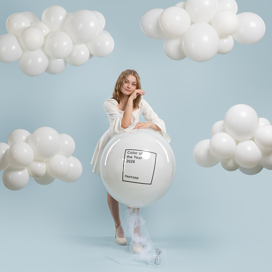 Шар (18''/46 см), Белый, пастель, 10 шт.