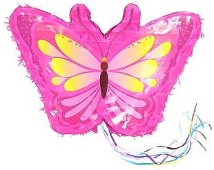 Пиньята Бабочка, Розовый, 34*49*12 см, 1 шт. в упак. 