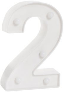Световая фигура Цифра, 2, 16 см. Белый, 1 шт.