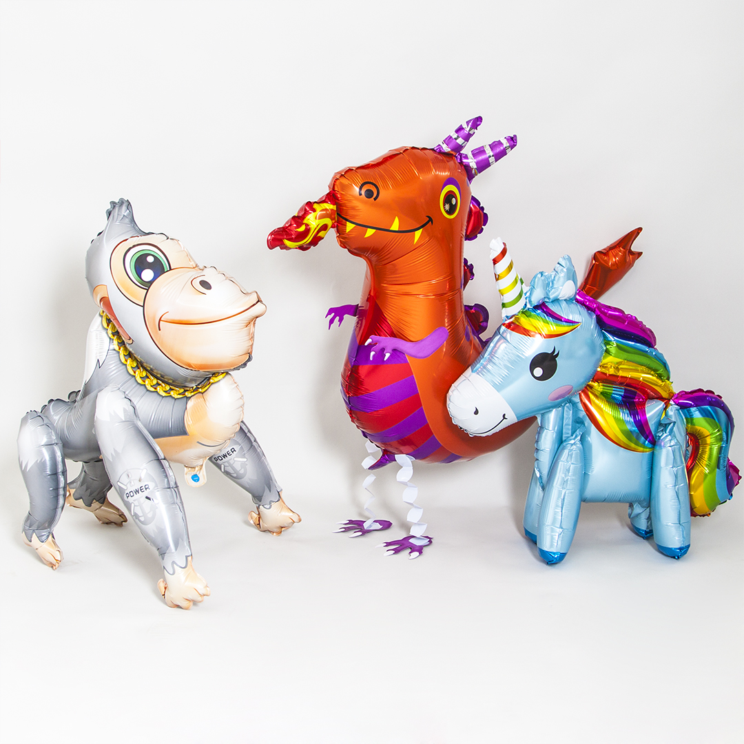Шар 3D (36''/91 см) Ходячая Фигура, Огнедышащий дракончик, 1 шт.