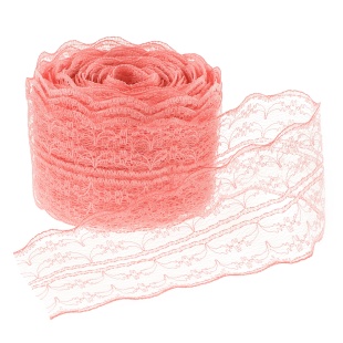 Декоративная лента (4,5 см*10 м) Широкое Кружево, Чайная роза, 1 шт.