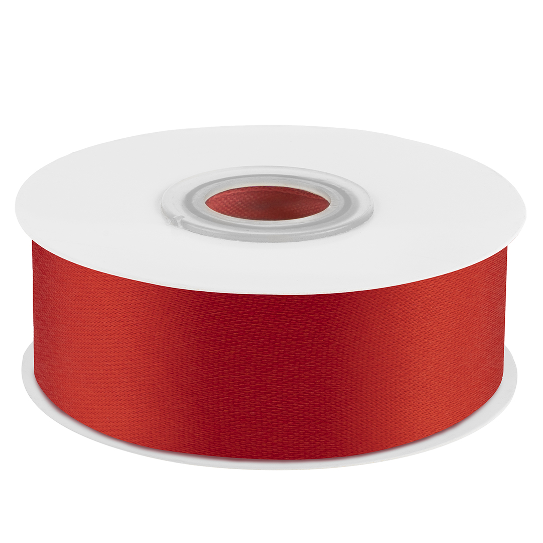 Лента атласная (2,5 см*22,85 м) Красный, 1 шт.
