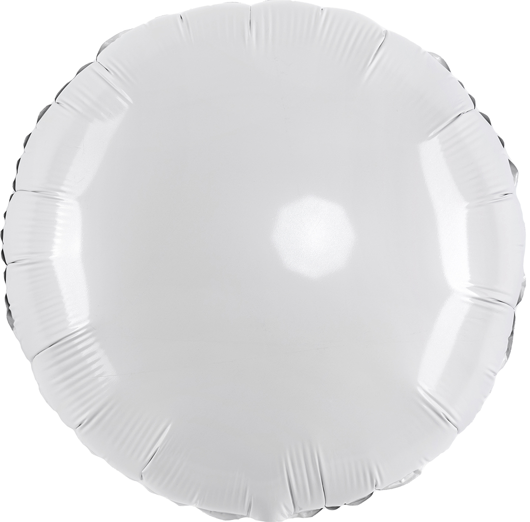 Шар (18''/46 см) Круг, Белый, 1 шт.