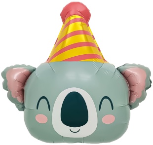 Шар (22''/56 см) Фигура, Коала в колпачке, 1 шт.