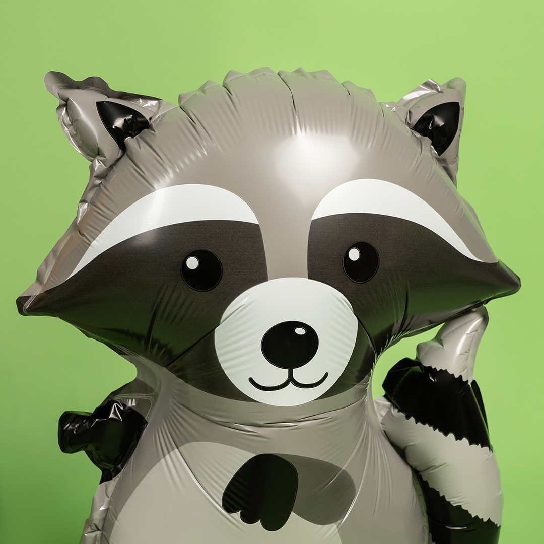Шар 3D (21''/53 см) Фигура на подставке, Лесной Енот, 1 шт. в уп.