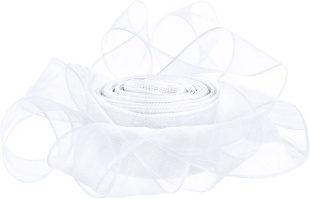 Лента органза (2,5 см*9,14 м) Нежная грация, Белый, 1 шт.