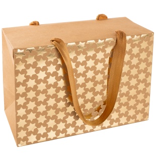 Пакет-коробка, Крафт 230гр, Роскошь золота, Дизайн №3, Металлик, 16*23*11 см, 1 шт.