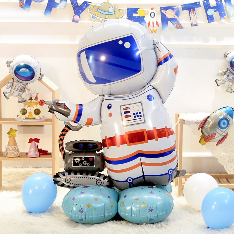 Шар 3D (43''/109 см) Фигура на подставке, Космонавт, 1 шт. в уп.