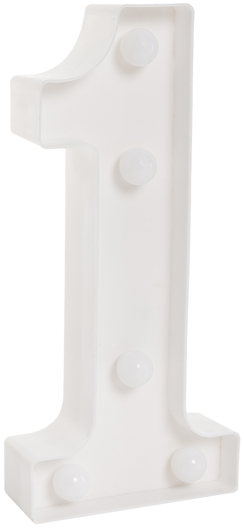 Световая фигура Цифра, 1, 21 см. Белый, 1 шт.