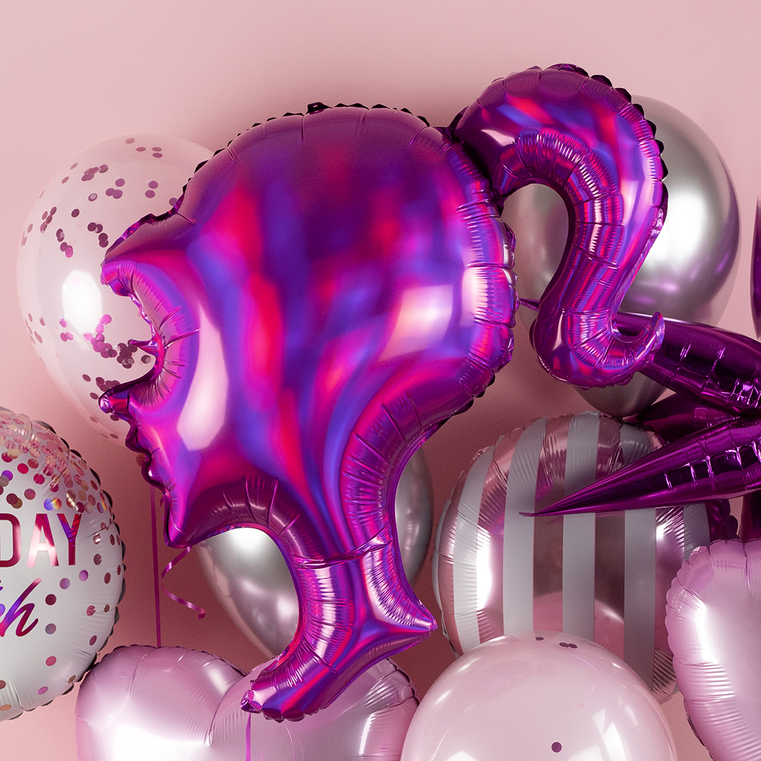 Шар (28''/71 см) Фигура, Профиль девушки, Розовый, Голография, 1 шт. в уп.