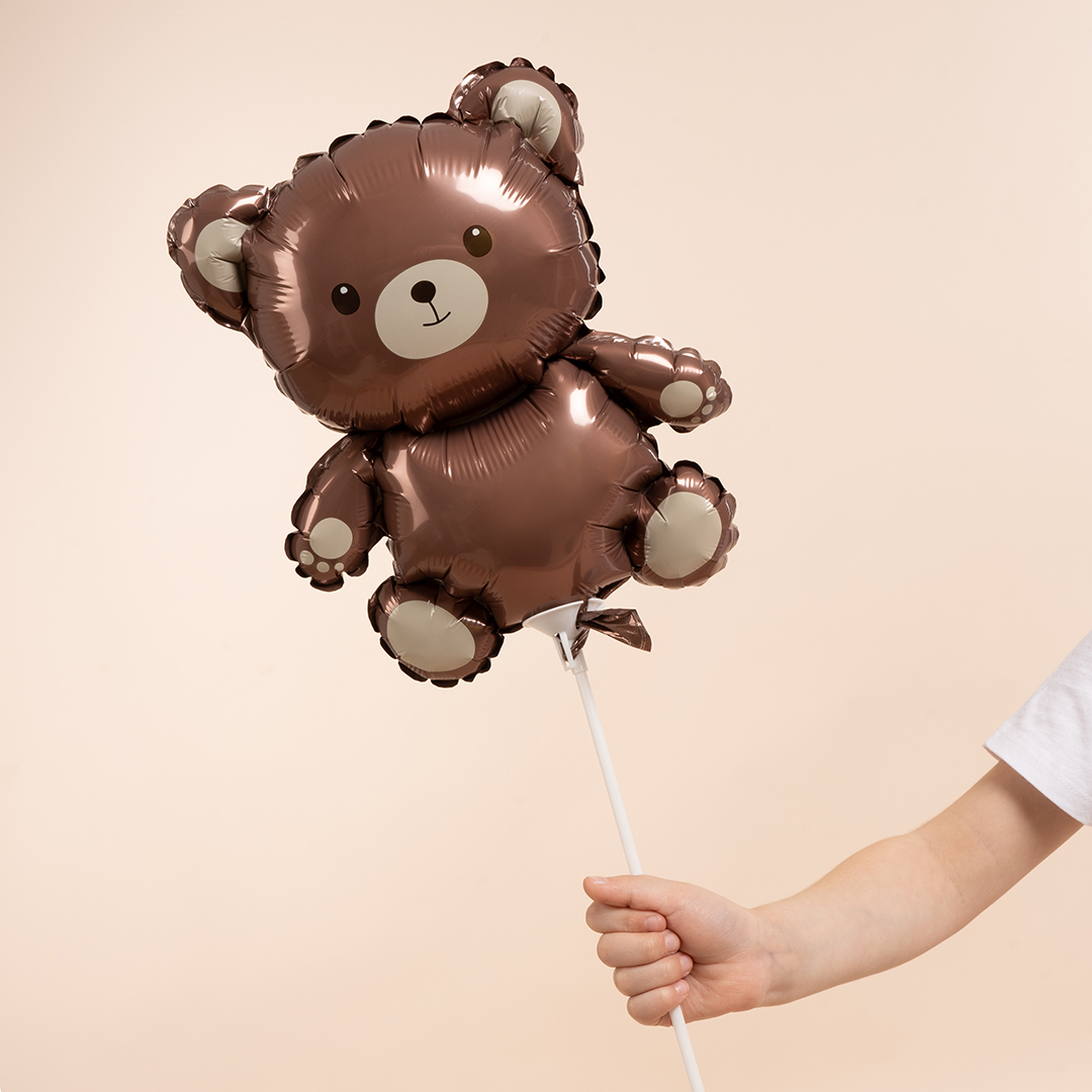 Шар с клапаном (16''/41 см) Мини-фигура, Мишка, 5 шт. в уп.