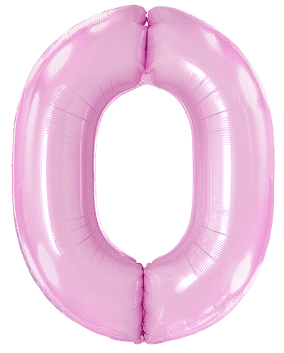 Шар (40''/102 см) Цифра, 0, Розовый, Макарунс, 1 шт. в уп.