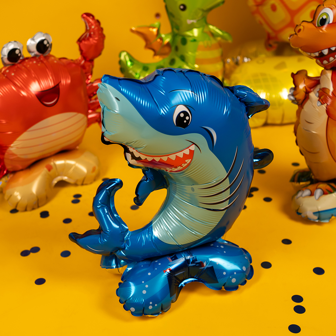 Шар 3D (21''/53 см) Фигура на подставке, Акула, 1 шт. в уп.