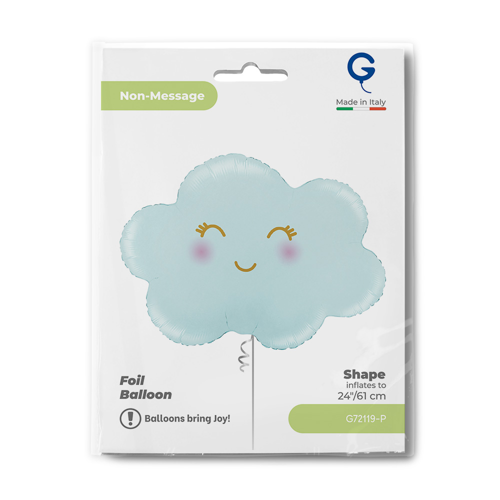 Шар (24''/61 см) Фигура, Маленькое облако, Голубой, Сатин, 1 шт. в уп.