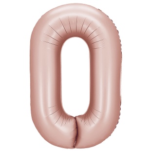 Шар (40''/102 см) Цифра, 0, Винтажная роза, Сатин, 1 шт. в уп.
