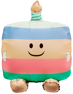 Шар 3D (24''/61 см) Милый тортик, Сатин, 1 шт.