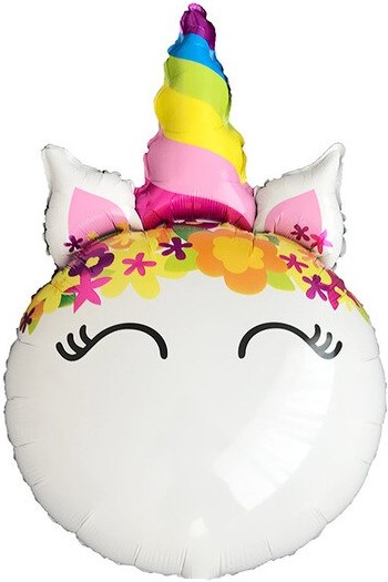 Шар (31''/79 см) Фигура, Голова, Цветочный Единорог, 1 шт.