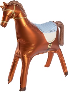 Шар (35''/89 см) Фигура 3D, Лошадка, Коричневый, Сатин, 1 шт. в уп.