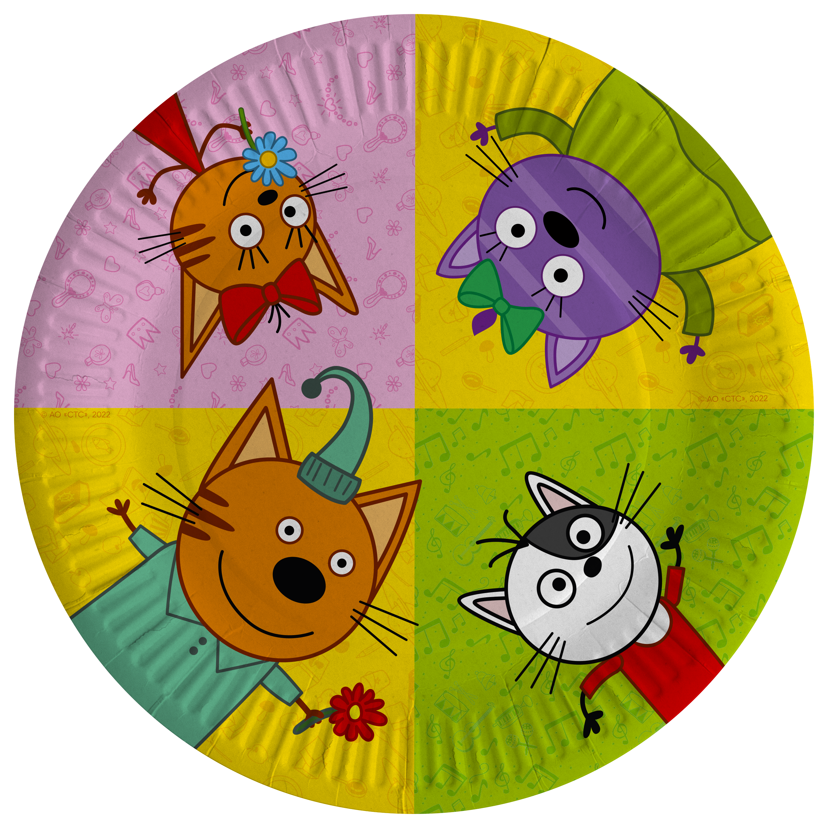 Тарелки (7''/18 см) Три Кота, Играем вместе, Друзья, 6 шт.