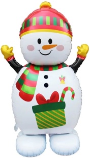 Шар 3D (61''/155 см) Фигура, Снеговик, 1 шт. в уп.