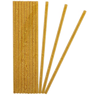 Трубочки для коктейлей, Золото, Металлик, 12 шт. в упак. 